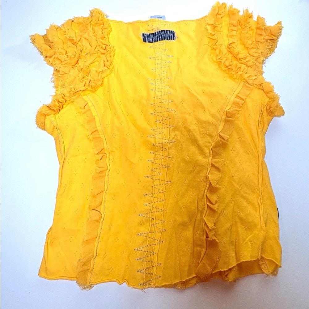 Parasuco Yellow Ruffle Tank Top with 1975 Patch - Picture 4 of 4